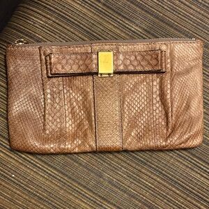 Chloe large snakeskin Clutch/Pouch with gold tone hardware